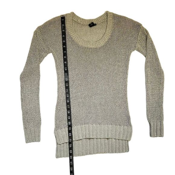 CLUB MONACO gray-silver metallic loose knit crew neck sweater Size Small - Picture 7 of 12